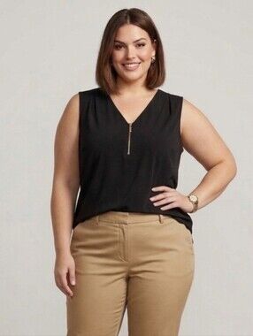INC Black Sleeveless Blouse